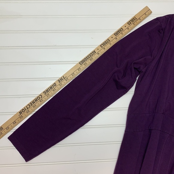 L.L. Bean purple wrap bodice long sleeve dress M - Picture 8 of 11